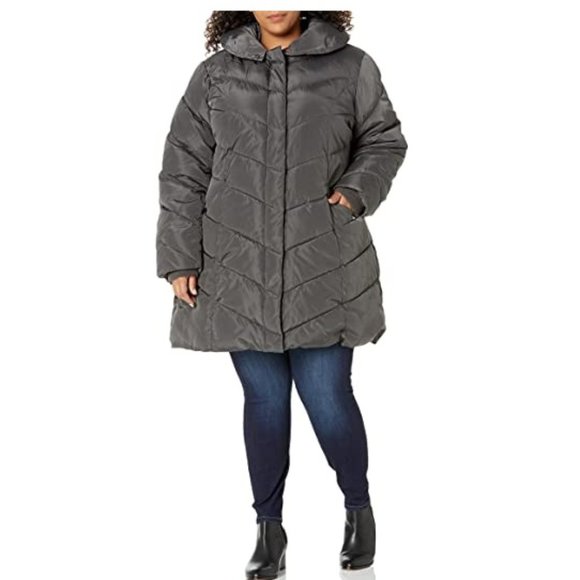 NWT Steve Madden Women’s Winter Jacket Quilted Mid-Length Puffer  2X $200 E161 - Picture 1 of 2